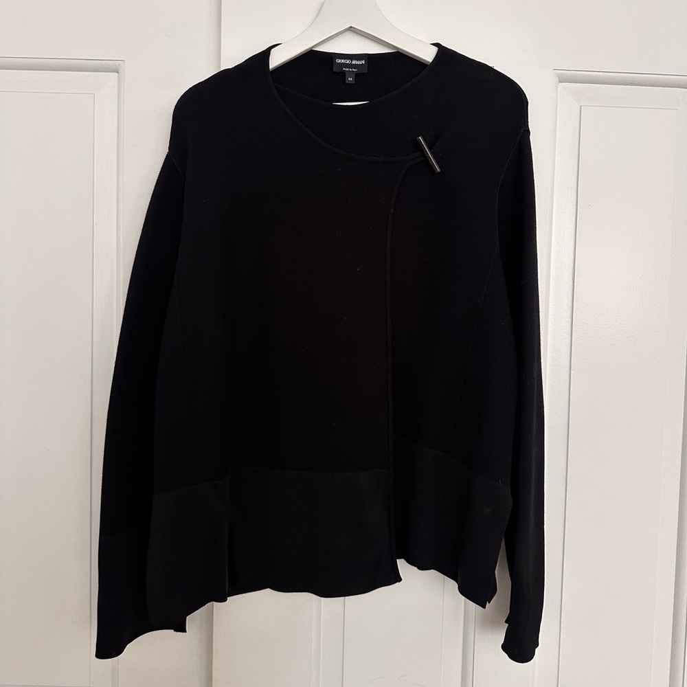 Giorgio Armani Overlap Knit Pullover – Made in Italy, Size 44